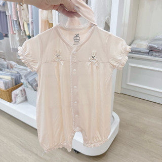  Body cộc bé gái La Pomme deluxe bộ liền đùi bé sơ sinh cao cấp vải mỏng hè mát 52003  hộp quà kèm băng đô  