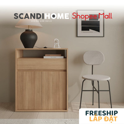 DECI, Tủ đựng đồ, tủ lưu trữ DRA_297, 70x40x84cm, tủ gỗ Scandi Home