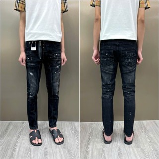  Quần jean đen xám gân baigerr vệt cào đùi bản host boy phố mã 368 