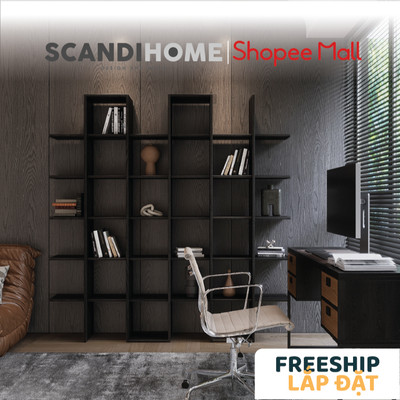 ROBECCA, Kệ kệ để đồ SHE_171, 177x30x180cm (Khoan/neo tường cố định) kệ gỗ Scandi Home