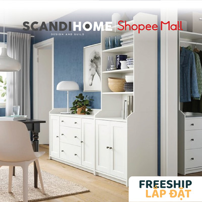 BAHIA, COMBO Tủ kệ để đồ kết hợp kệ kệ để đồ STO_063, 210x46x199cm, kệ gỗ tủ gỗ Scandi Home