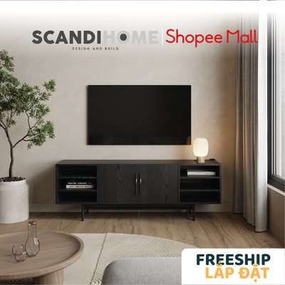 ESTELLE, Tủ, kệ TV TVD_071, 165x40x58cm, sản xuất bởi Scandi Home