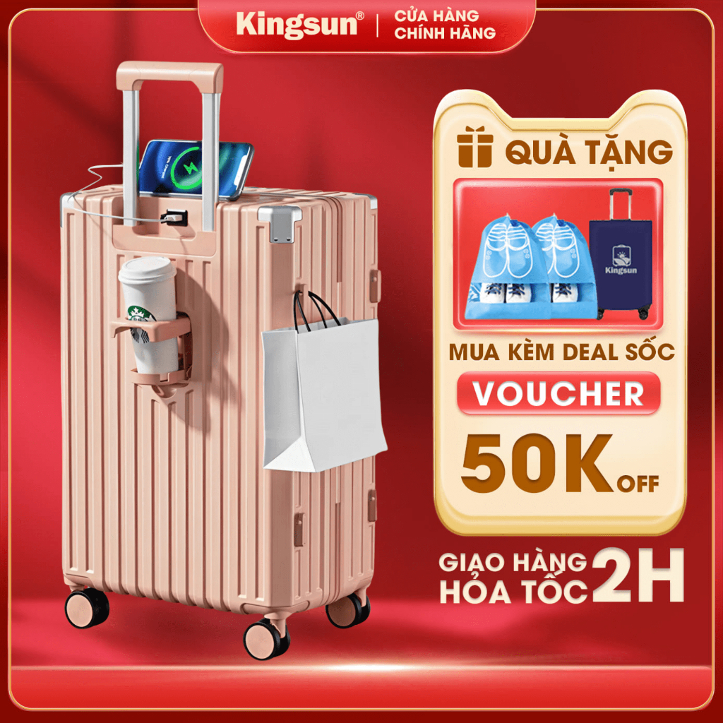Vali kéo du lịch Kingsun vali thời trang size 28inch KS-302/155/T01