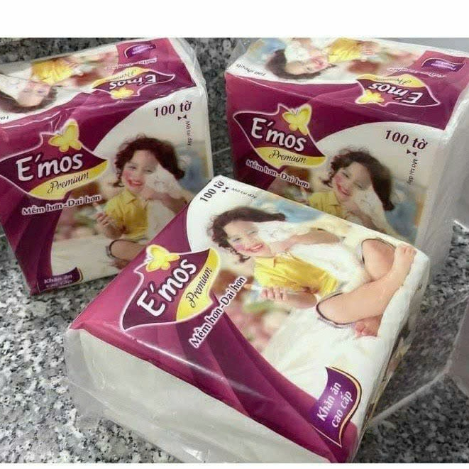 Khăn giấy ăn cao cấp Emos 100 tờ
