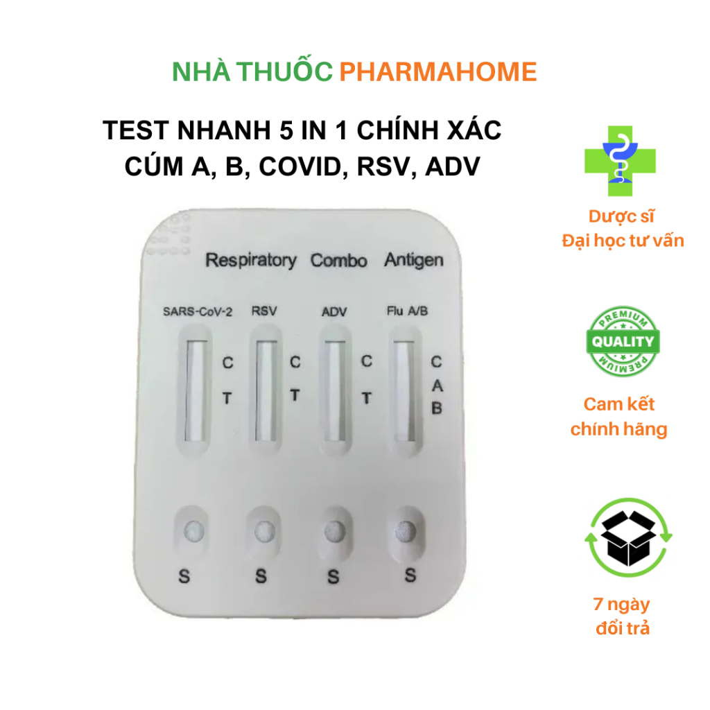 Bộ kit test nhanh  [Hỏa tốc] Covi.19, Cúm A, B, RSV, ADV chính xác