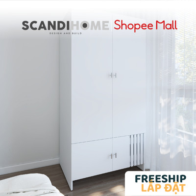 RAMUS, Tủ quần áo phong cách hiện đại WAR_062, 90x60x180cm, tủ đựng quần áo Scandi Home