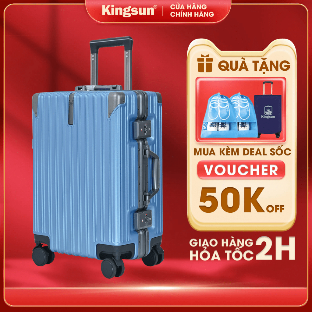 Vali kéo du lịch khung nhôm khóa sập L303 Size 24