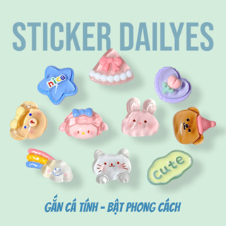 [Bộ 10 chiếc] Charm Gắn Dép Cute Trong, Sticker Dép Cross, Jibbitz in 3D siêu cute - Sticker Dailyes