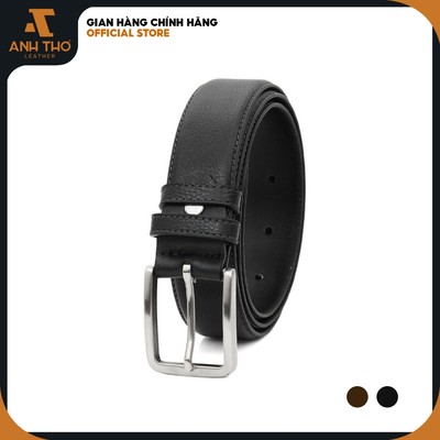 Thắt lưng da bò khoá thép MIKT35-01 | Anh Tho Leather