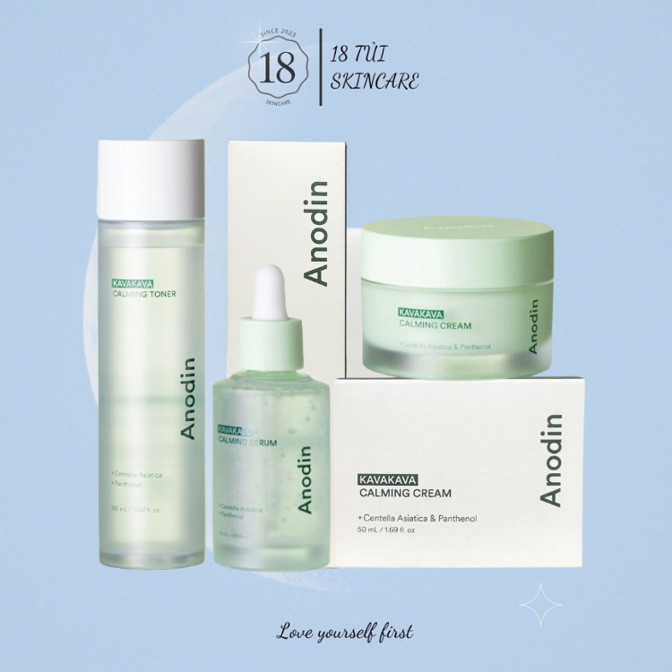 Sản Phẩm Dưỡng Ẩm Căng Bóng - Anodin Kavakava Calming Line Kem Dưỡng, Serum