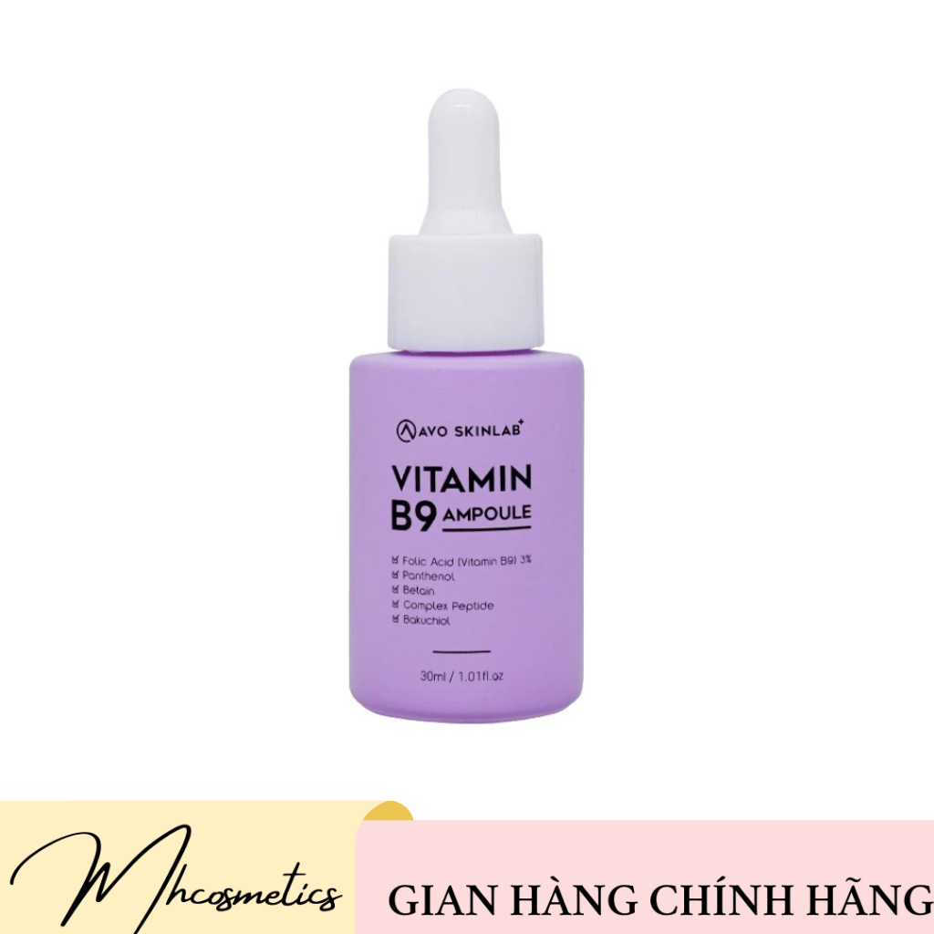 [Công ty] Serum Vitamin B9 ampoule Avo Skinlab cấp ẩm, phục hồi, làm dịu da 30ml