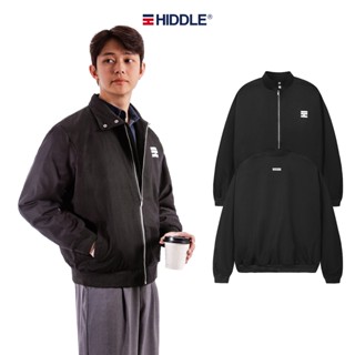  Áo khoác cổ trụ kaki nam cao cấp HIDDLE màu đen có nút bấm kim loại mang được 2 kiểu | H9-AK9 