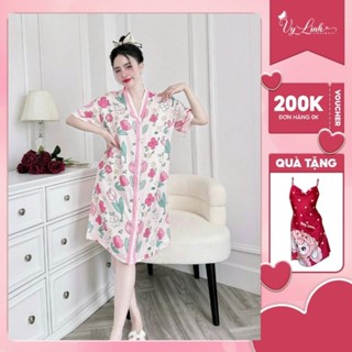 Bộ đầm ngủ 3D cổ V size dưới 65kg chất latin mềm mại, thoáng mát, dễ chịu s971