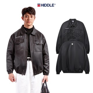  Áo khoác nam dù gió cao cấp HIDDLE cổ bẻ kháng nước có túi hộp màu đen | H11- AK9 