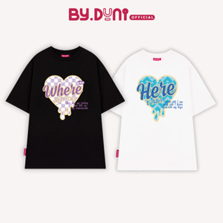 Áo thun cặp đôi BY.DUNI form rộng Local Brand unisex, áo cặp vải cotton mẫu WHERE HERE FULL BOX