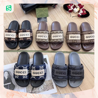 Dép lê bánh mì Gucci nam nữ đế bệt, quai ngang 2 màu nâu - đen mới 2024 về đủ size chuẩn cao cấp