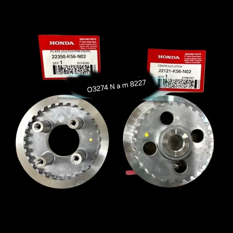 Cặp mặt đế nhôm nồi côn, ly hợp xe WINNER, SONIC 150... zin Honda 22350-K56-N02, 22121-K56-N02