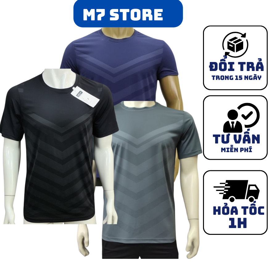 Áo Thể Thao Nam thun lạnh tập gym cổ tròn ngắn tay vải thoáng mát