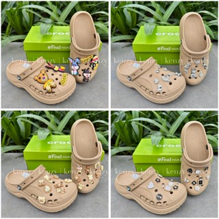  Sục Cross chữ đế cao 6cm Màu Nâu tặng charm siêu cute  Sục Chữ Đế Cao Màu Nâu  