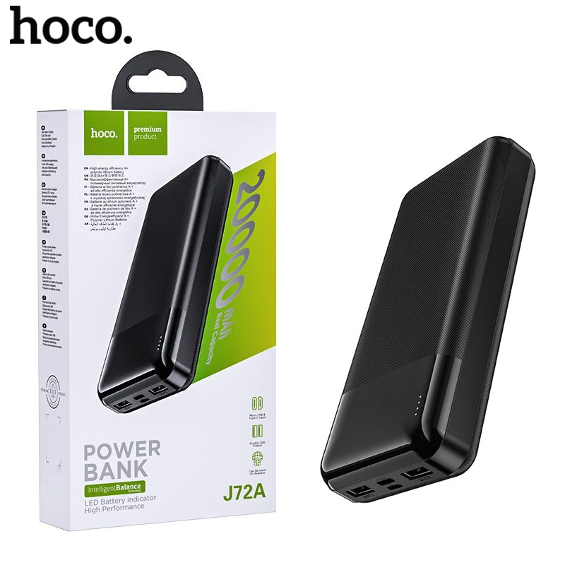 Sạc Dự Phòng 20000mAh Hoco J72A Sạc Nhanh Công Suất 2A, có 2 màu lựa chọn