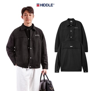 Áo khoác nam kaki cổ bẻ chính hãng HIDDLE nhiều size, có túi trong, màu đen nút bấm lịch lãm | H9-AK6