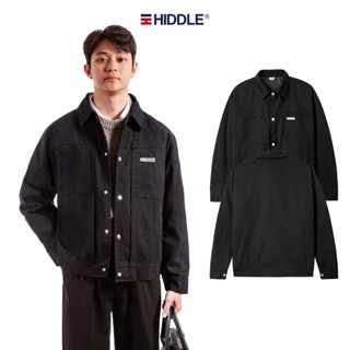 Áo khoác nam thời trang cao cấp HIDDLE vải kaki màu đen khuy bấm cách điệu, nhiều size | H9-AK2