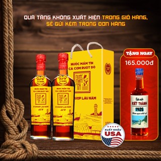 [HỘP 2 CHAI] Nước Mắm Tĩn CÁ CƠM RUỘT ĐỎ 60N 500ml Chai Thuỷ Tinh Nước Mắm Truyền Thống Cao Cấp