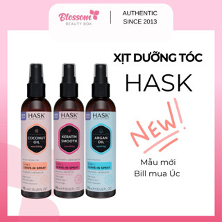 Xịt dưỡng tóc phục hồi tóc hư tổn Hask Keratin, Argan oil 5-in-1 Leave-in Spray 175ml