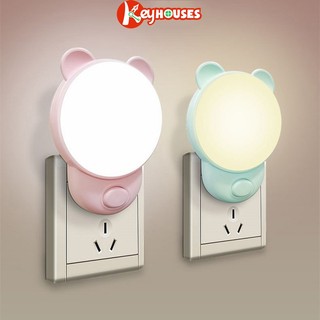  Đèn Ngủ LED Hình Gấu Tùy Chỉnh 2 Chế Độ Sáng Vàng Ấm Và Trắng Trang Trí Decor 