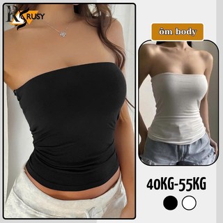  Áo Ống Cúp Ngực Dài Trơn Basic  Áo Quây Ngang Thun Gân Co Giản   Không Mút   RUSY 