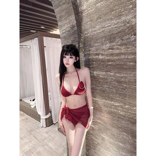 Bikini 3 chi tiết đỏ dễ thương