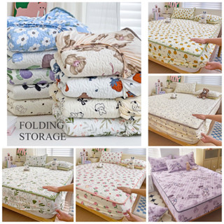 Bộ ga gối cotton đũi trần xơ đậu nành Nhaxinh668 bọc chun dành cho nệm dưới 15p kích thước 1m2/1m6/1m8/2m