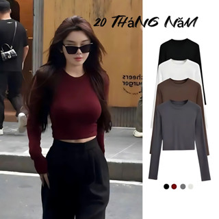 Áo thun dài tay croptop ôm fit body cotton mịn Justdun - 20 tháng 05 shop M209