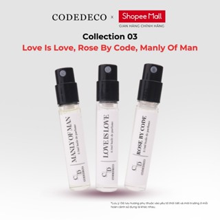 Combo 03 chai tinh dầu nước hoa CODEDECO 2.5ml collection 03 Love Is Love, Rose By Code, Manly Of MAn