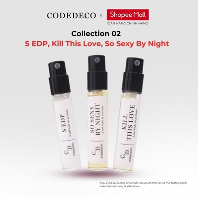 Combo 03 chai tinh dầu nước hoa CODEDECO 2.5ml collection 02 S EDP, Kill This Love Ver3, So Sexy By Night