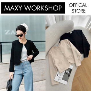 Áo khoác tay dài vạt bầu Cropped Jacket Maxy Workshop Mẫu Mới 2025