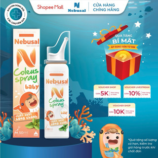 Xịt Mũi Ưu Trương Cho Bé NEBUSAL Coleus Húng Chanh Giảm Nghẹt Mũi, Sổ Mũi, Cảm Lạnh Chai 50ml