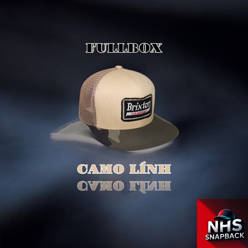 Nón Snapback Fullbox Brixton Camo Lưới 2025 BrixCamo.
