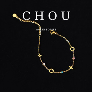  Vòng Tay Titan Lắc Tay Titan 4 Lá Đá Màu | CHOU ACCESSORIES | 