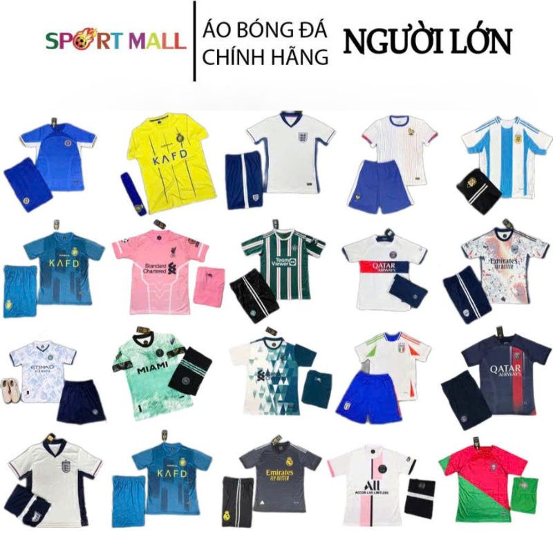 [Ko In tên/ số] Áo đá bóng, đồ đá banh, Áo mu, Anh, Pháp, Liver, Argentina, Mc, Psg Mới Nhất 2024 Vải Thun Cao Câp