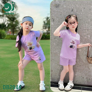 Dokma - Bộ Cộc Tay họa tiết Labubu, Kuromi vải coton mềm mát cho bé gái từ 2 đến 6 tuổi