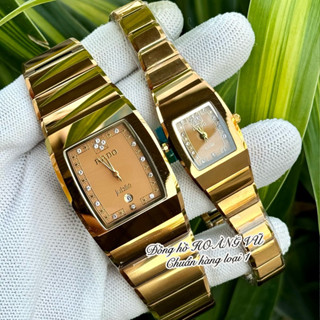 Đồng hồ cặp đá sapphire RD cao cấp sang xịn nguyên khối, Máy pin Nhật