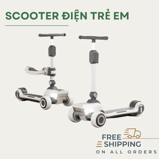 Xe scooter điện mini cho bé gấp gọn kèm nhạc và đèn, thời gian sử dụng xe lên tới 8 tiếng