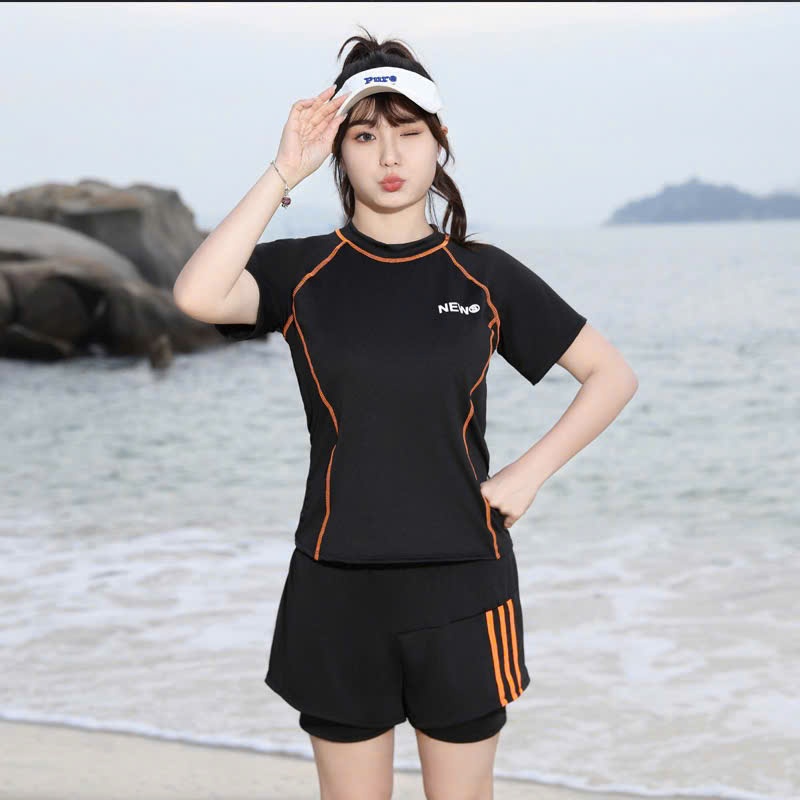 Đồ bơi nữ big size hai mảnh tay ngắn quần 2 lớp kín đáo thời trang đi biển vải mềm mại BD0079 | BigBuy360 - bigbuy360.vn