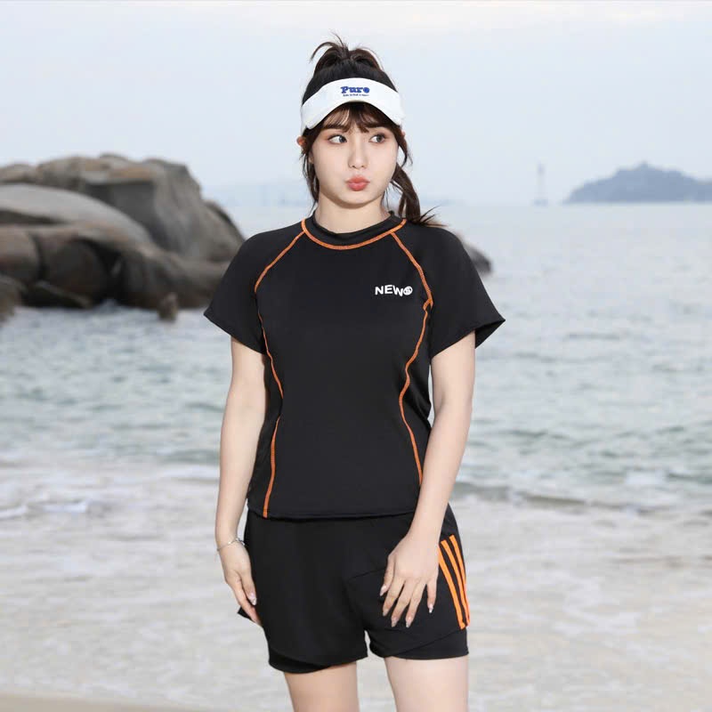 Đồ bơi nữ big size hai mảnh tay ngắn quần 2 lớp kín đáo thời trang đi biển vải mềm mại BD0079 | BigBuy360 - bigbuy360.vn
