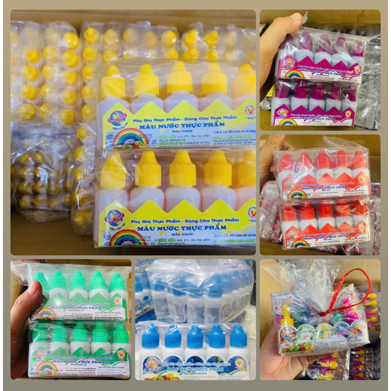 Nước màu chai lớn 10ml vĩ 5 chai