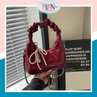  Túi xách nữ hot trend cầm tay đeo chéo màu đỏ đi làm đi chơi da PU quai nhúm thời trang TANY 06 