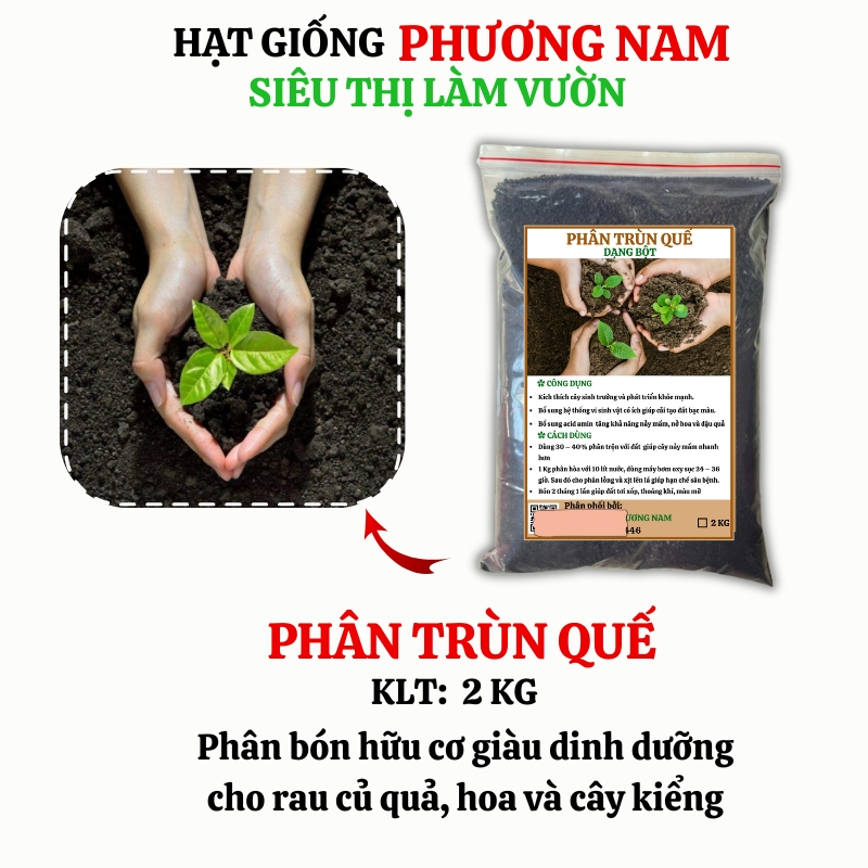 2 Kg - Phân Trùn Quế Nguyên Chất Phương Nam