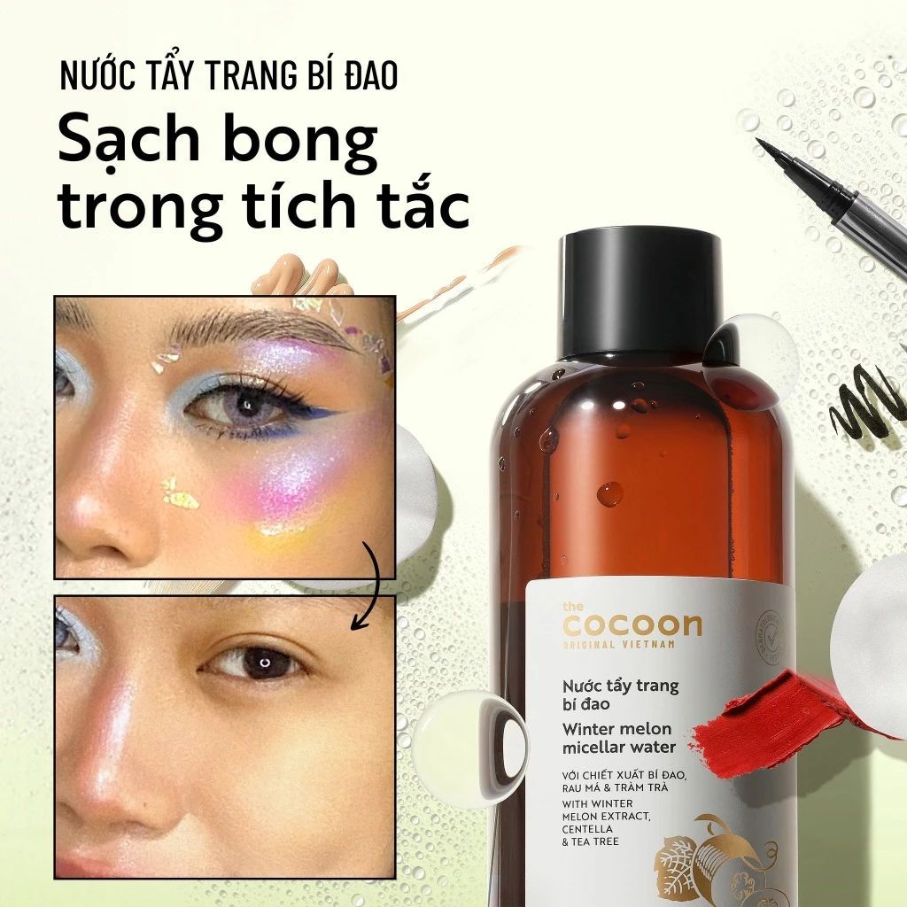 Nước tẩy trang Cocoon Winter Melon 500ml làm sạch sâu, dịu nhẹ cho da