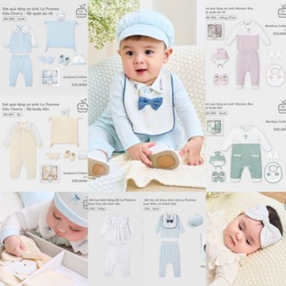 La Pomme Set Quà Tặng Cho Bé Trai Và Bé Gái Từ Sơ Sinh 5-6 Món Cao Cấp Có Hộp Kèm Túi Xách Chính Hãng